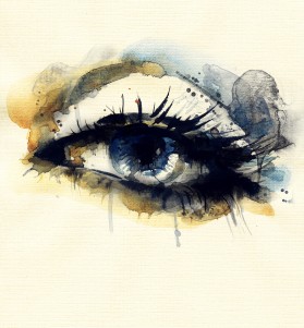 Woman eye . Hand painted fashion illustration